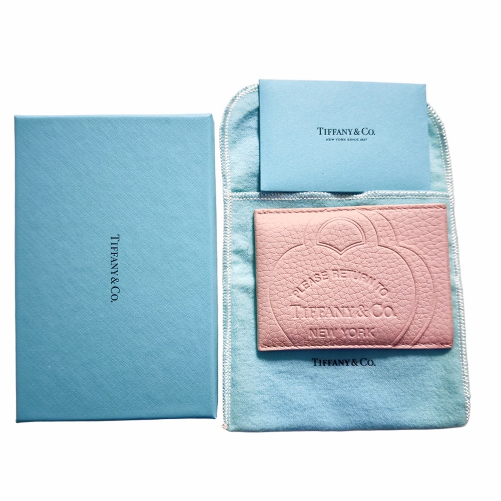 Tiffany & Co. Pink Leather Heart Card Wallet